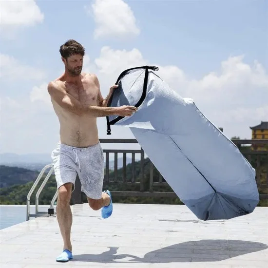 Naturehike Inflatable Sofa Lounger – Blue | 180×70×52 cm Portable Air Couch for Camping & Outdoor Relaxation